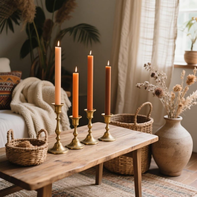 Sihuida 12-Pack Earth Tone Taper Candles, 10 Inch Unscented Dripless Candlesticks, Long-Lasting Burn Time of 7-8 Hours, Perfect for Fall Harvest Halloween Thanksgiving Dinners Parties and Home Décor - Image 2